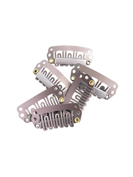 Klipy na stuhy 2,8 cm tmavě hnědé 10 ks