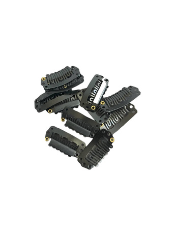 Klipy na stuhy 2,8 cm černé 10 ks