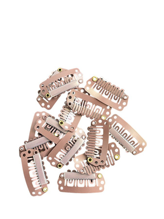 Klipy na stuhy 2,8 cm hnědé 10 ks