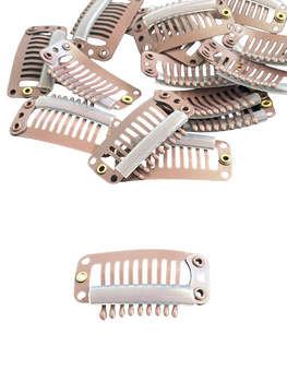 Klipy na stuhy 3,2 cm hnědé 10 ks