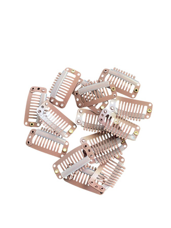 Klipy na stuhy 3,2 cm hnědé 10 ks