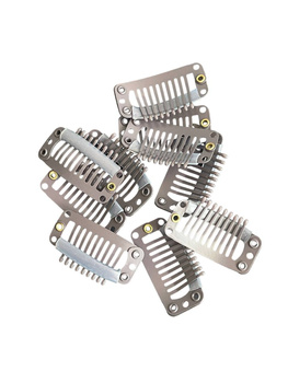 Klipy na stuhy 3,2 cm tmavě hnědé 10 ks