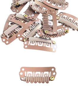 Klipy na stuhy 2,8 cm hnědé 10 ks